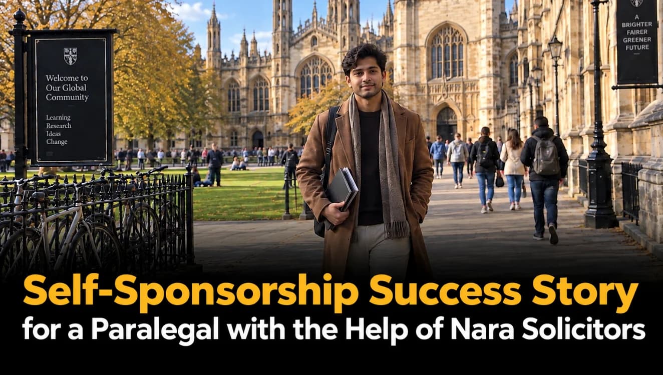 Self-Sponsorship Success Story for a Paralegal with the Help of Nara Solicitors
