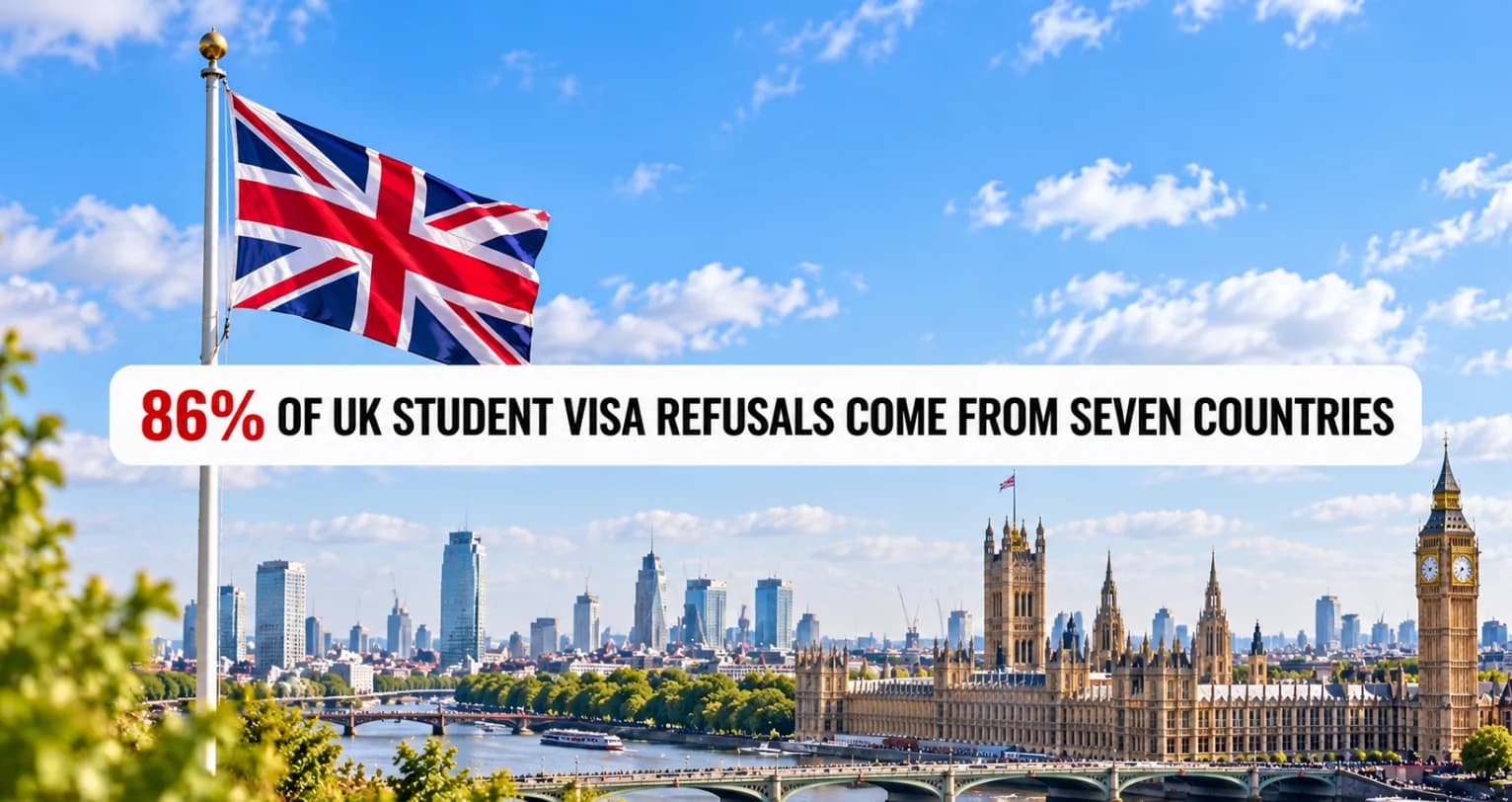 86% of UK student visa refusals come from seven countries