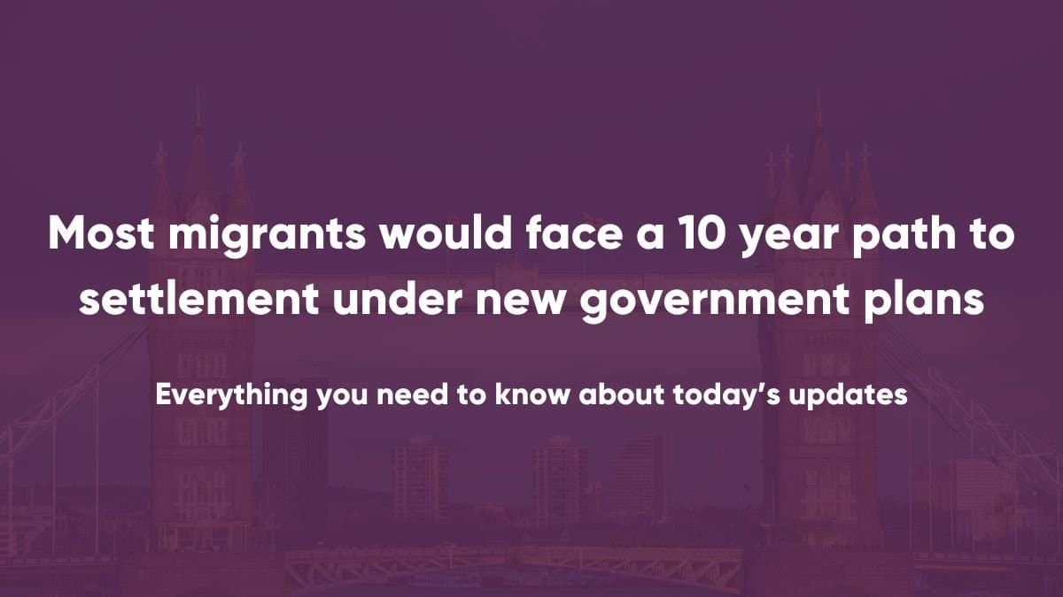 Most migrants would face a ten year path to settlement under new government plans