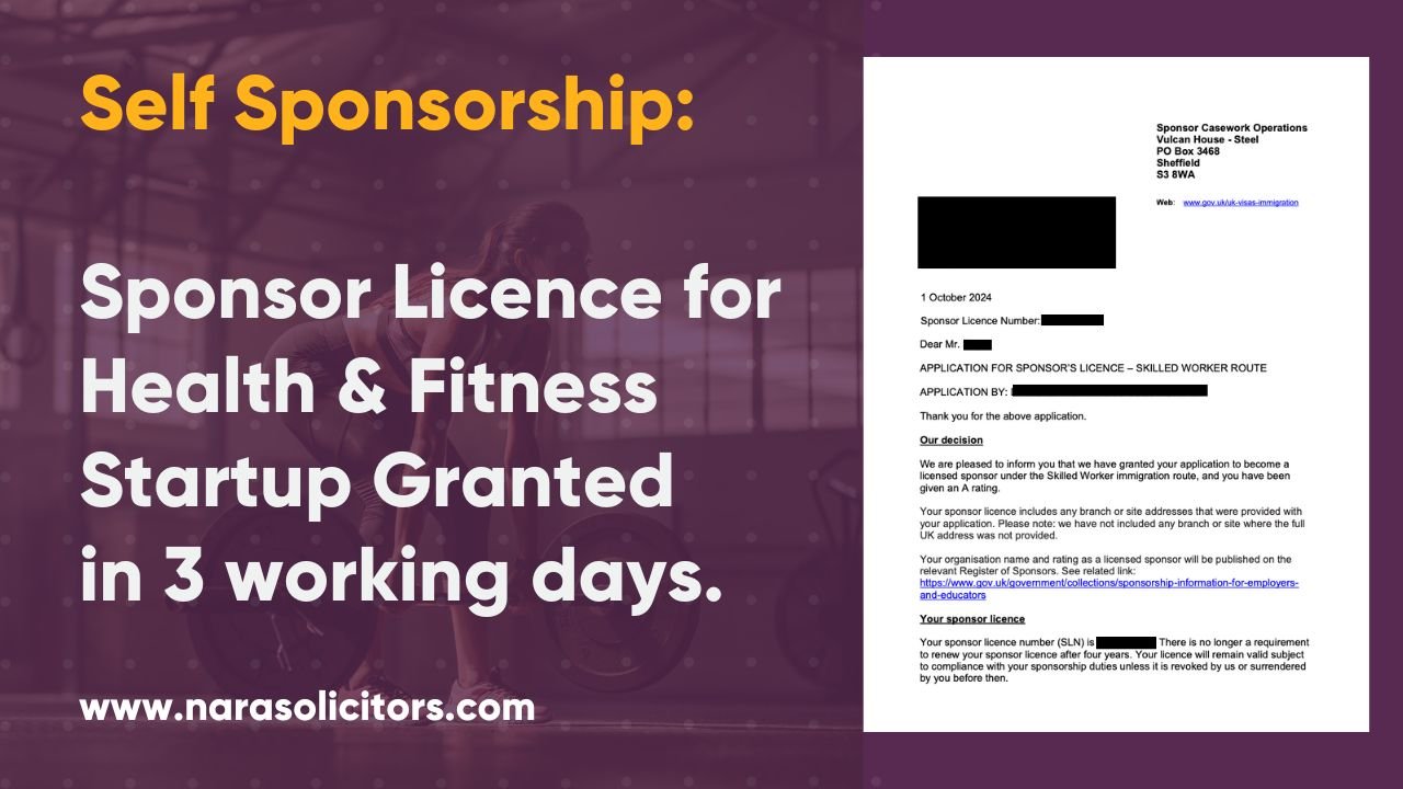 sponsor licence for health startup