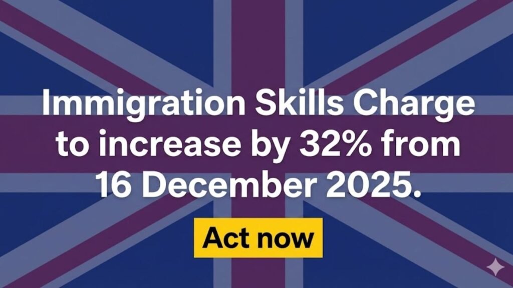 Immigration Skills Charge to increase by 32%